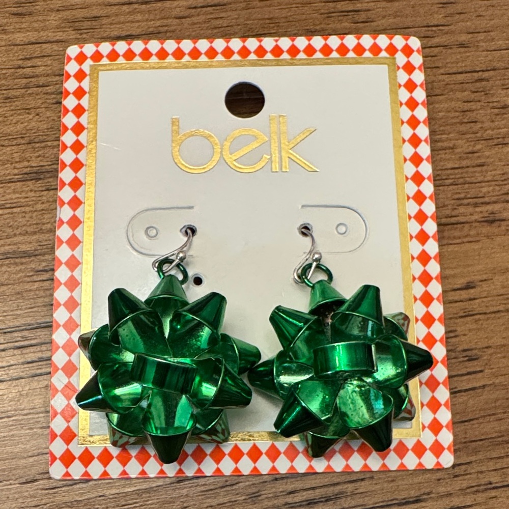 Belk Green Bow Earrings